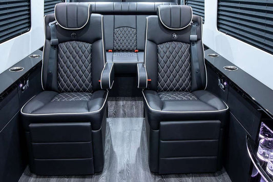 Sprinter Addons | Seats | 21" Halo PVC Captain Chair | Custom Interior | Bespoke Coach Mercedes Benz Sprinter Van Conversion | Sprinter Accessories | Sprinter Upgrades | Sprinter Add Ons | Camper Van | Adventure Van